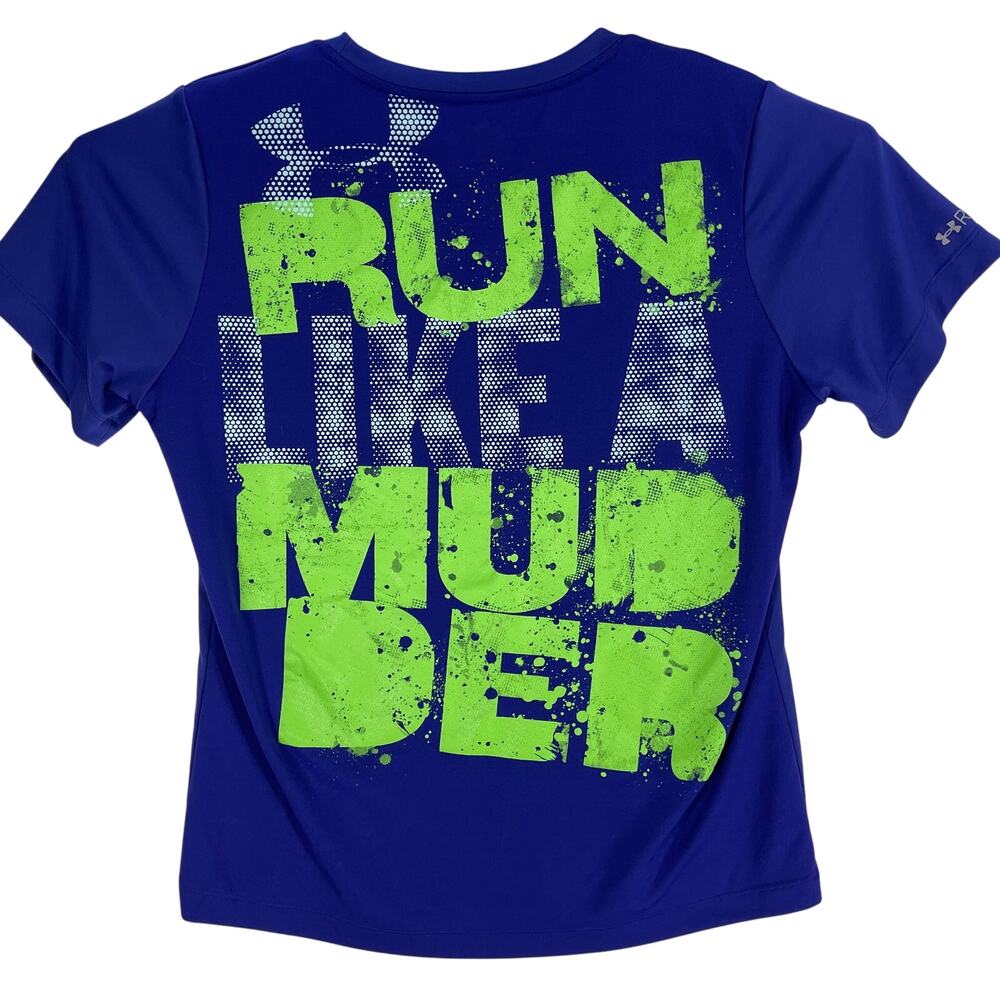 Under Armour HeatGear Shirt Womens XL Purple Run Like A Mudder Training Gym Top